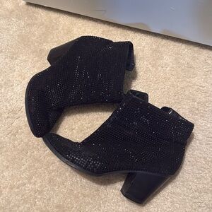 Black sparkle ankle boots